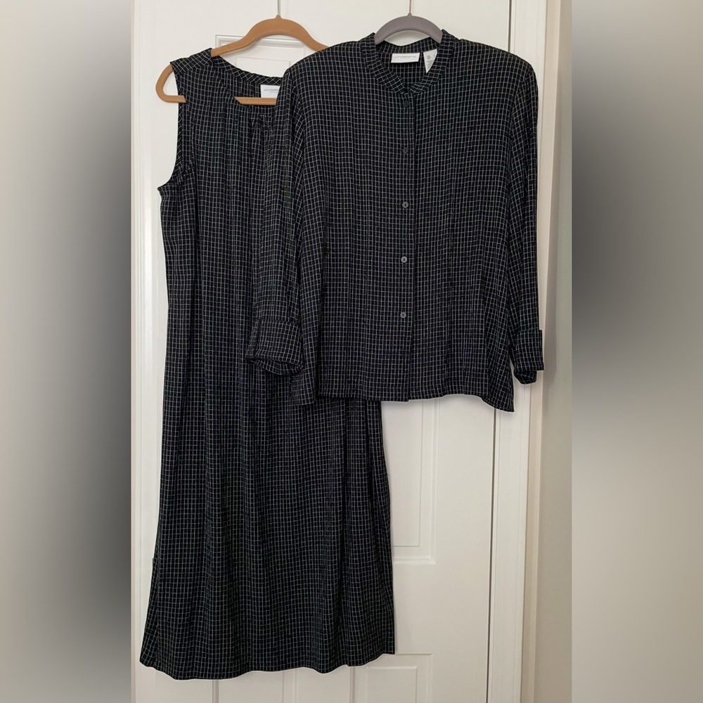 Liz Claiborne Black and White Plaid Set